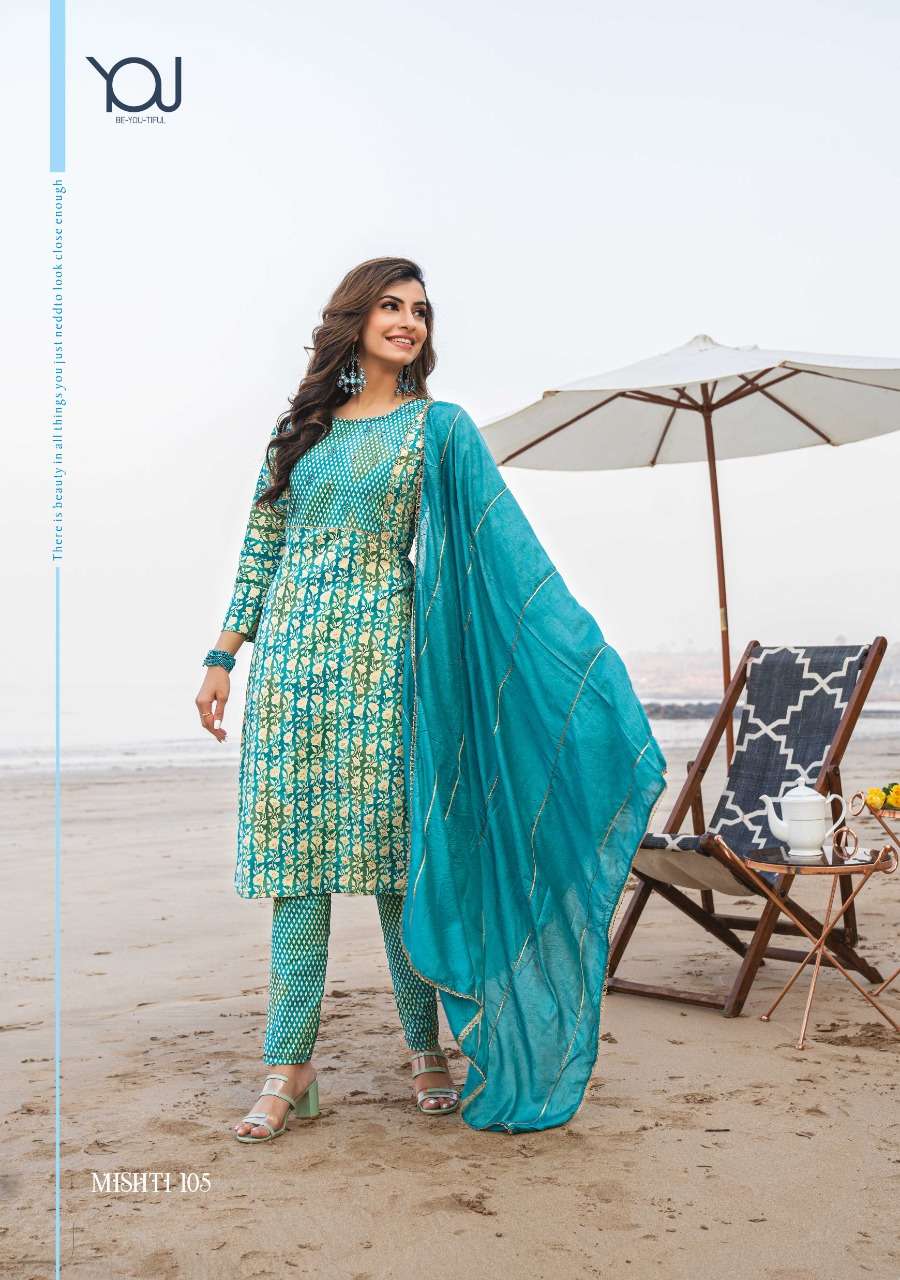 Wanna Present Mishti New Fancy Modal Sober Print Kurti With Pant & Dupatta On Wholesale