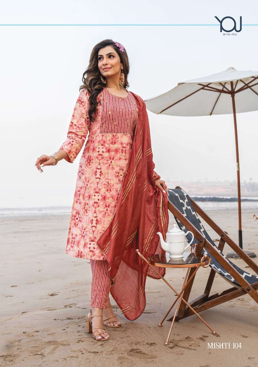 Wanna Present Mishti New Fancy Modal Sober Print Kurti With Pant & Dupatta On Wholesale