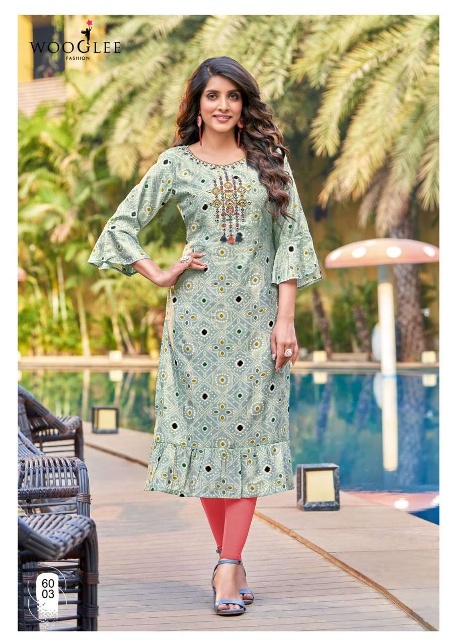 Wooglee Launched New Kurti Concept On Rayon Print Embroidery & Handwork 