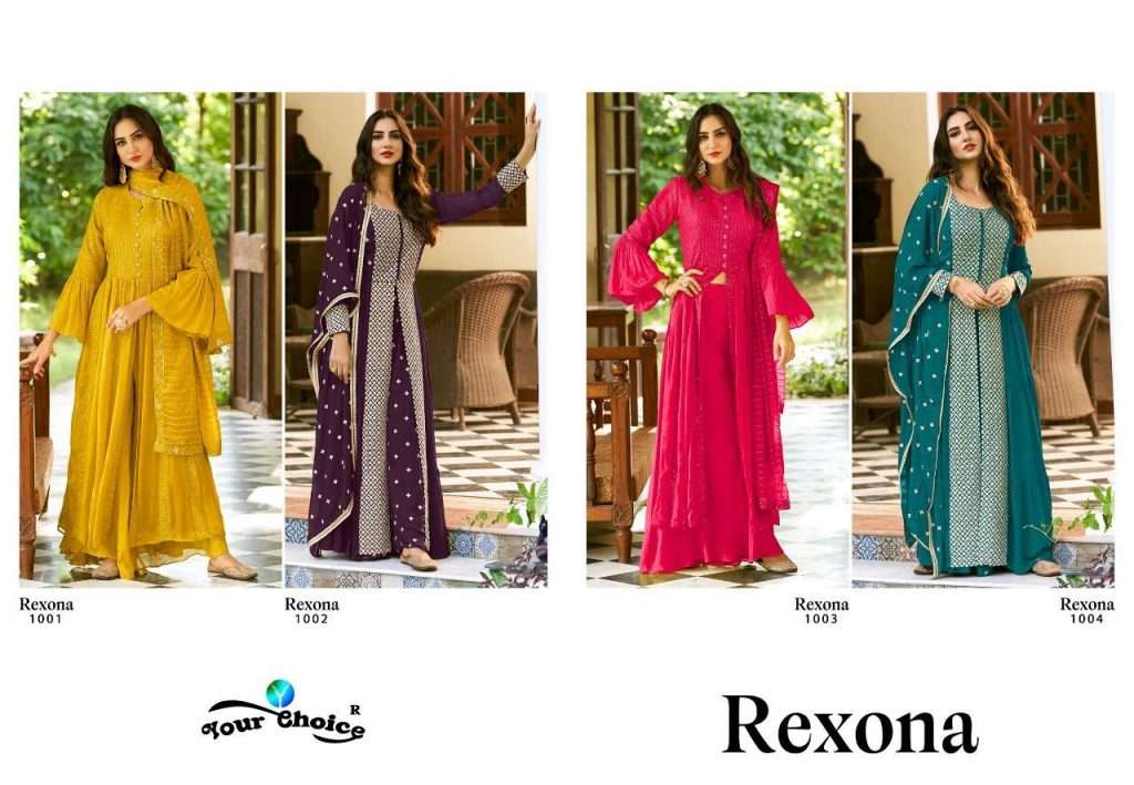 YOUR CHOICE PRESENT REXONA GEORGETT WITH BEAUTIFUL DESIGNER READY MADE SUITS WHOLESALE