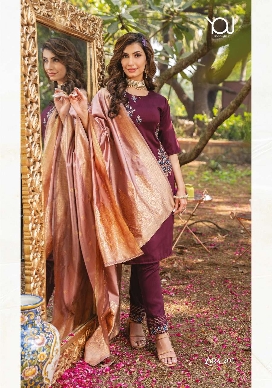 Zara 2 Present Wanna Product Fancy Hand work Kurti with Banarasi Dupatta On Wholesale