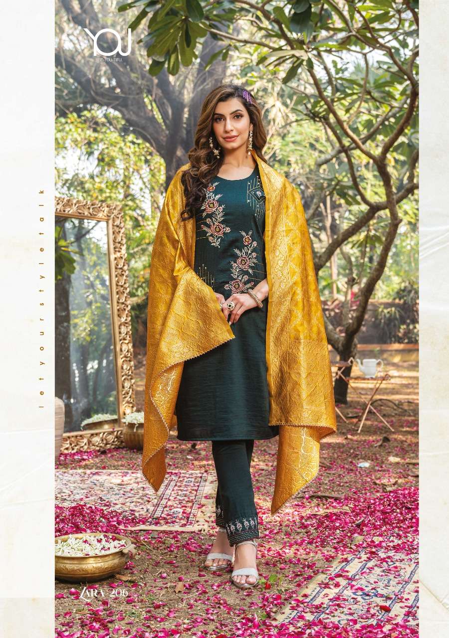Zara 2 Present Wanna Product Fancy Hand work Kurti with Banarasi Dupatta On Wholesale