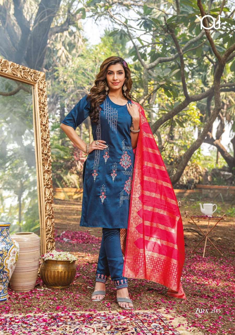 Zara 2 Present Wanna Product Fancy Hand work Kurti with Banarasi Dupatta On Wholesale