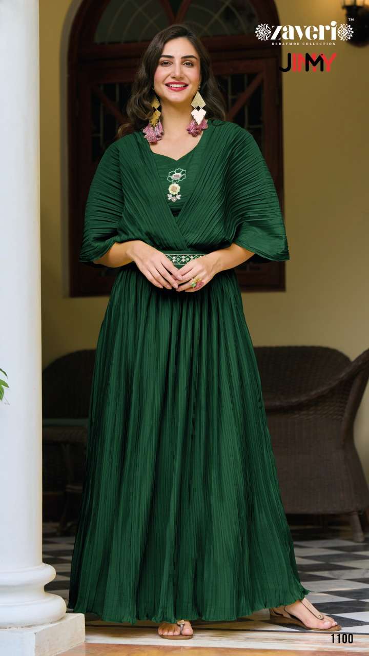 Zaveri Present Jimmy Readymade Stylish Gown On Wholesale