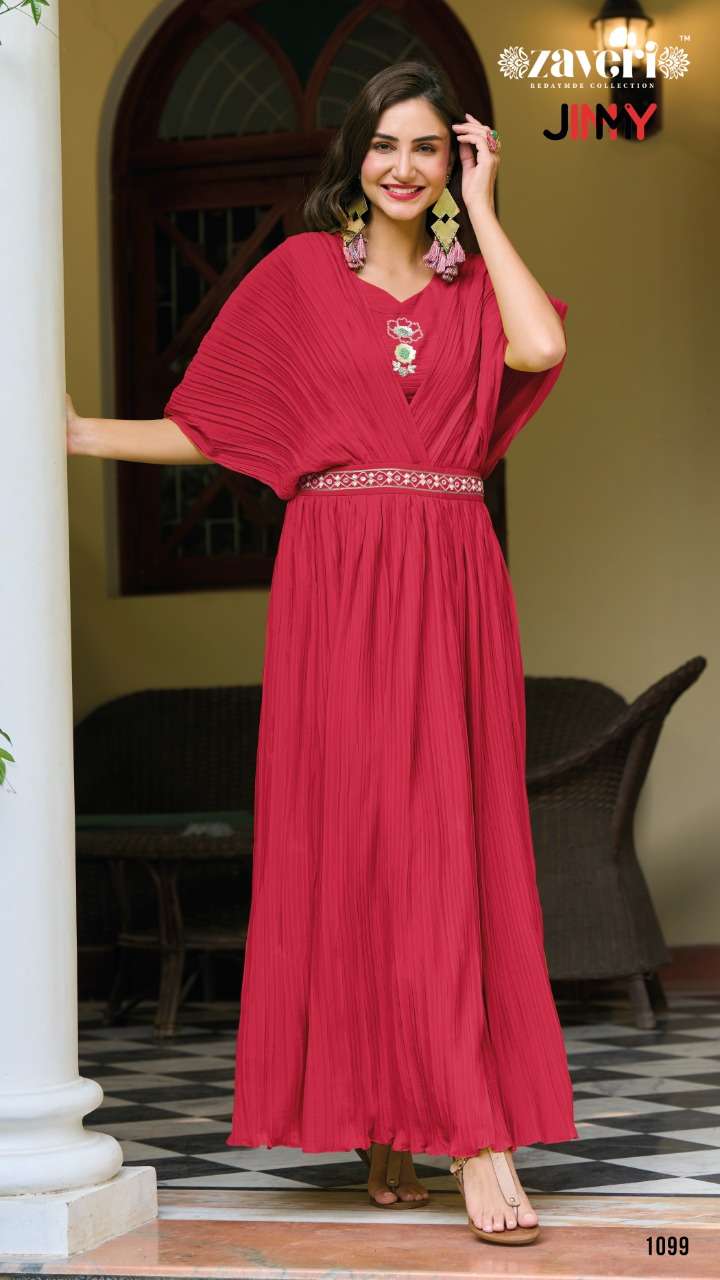 Zaveri Present Jimmy Readymade Stylish Gown On Wholesale