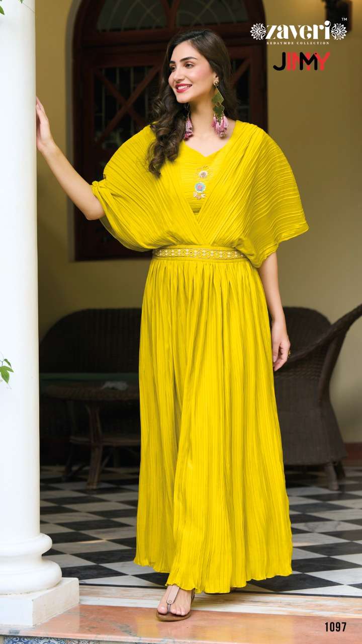 Zaveri Present Jimmy Readymade Stylish Gown On Wholesale