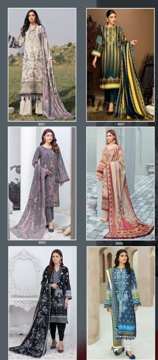Agha Noor Vol 8 Pakistani Lawn Collection On Wholesale