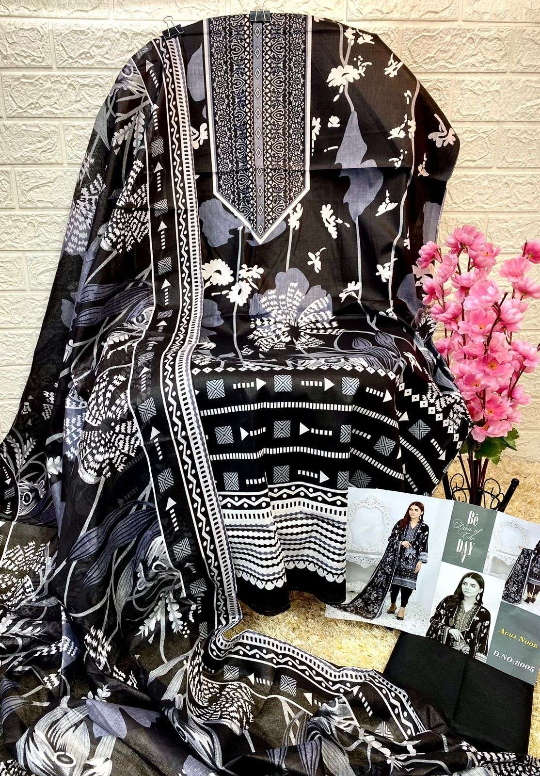 Agha Noor Vol 8 Pakistani Lawn Collection On Wholesale