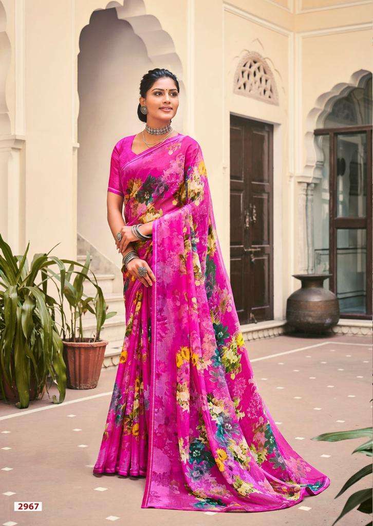 Akshara By Lt Fashions 60 Gram Chiffon prints Sarees On Wholesale