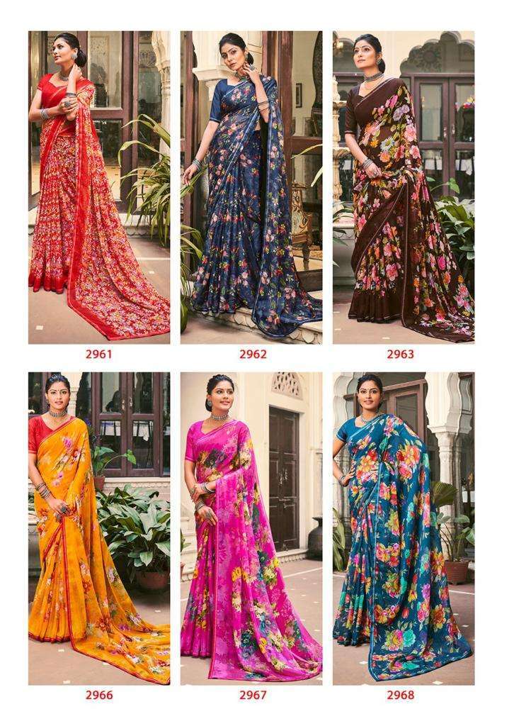 Akshara By Lt Fashions 60 Gram Chiffon prints Sarees On Wholesale