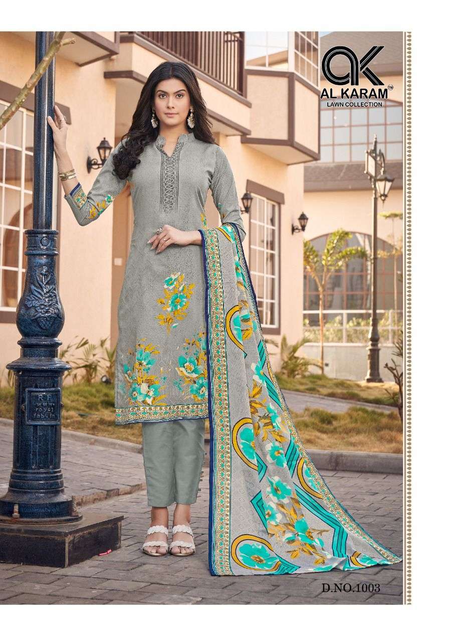 AL KARAM JASMINE - VOL- 01 Pure Soft Cotton Digital Print Dress Material On Wholesale
