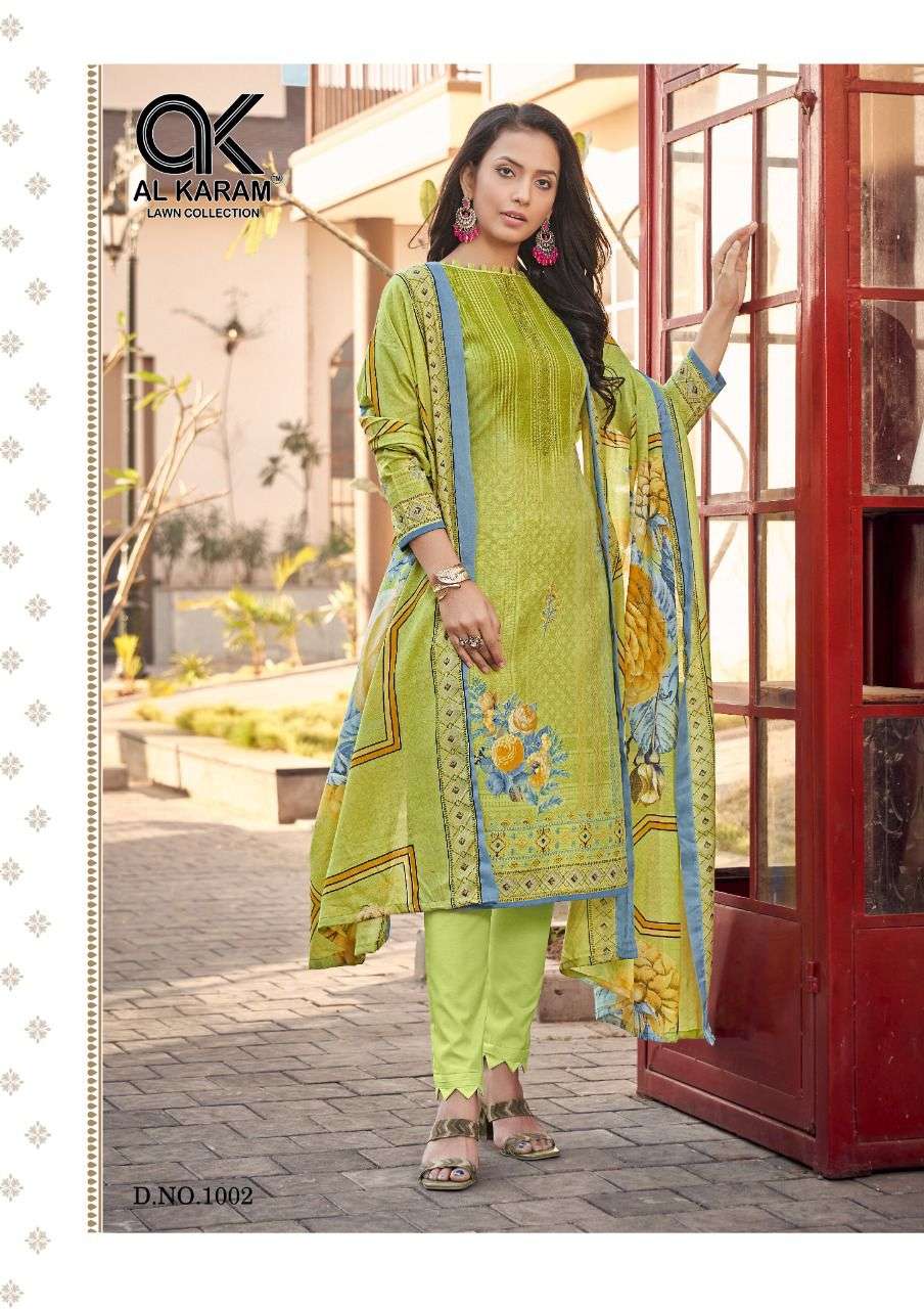 AL KARAM JASMINE - VOL- 01 Pure Soft Cotton Digital Print Dress Material On Wholesale
