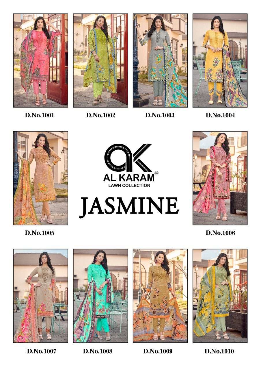 AL KARAM JASMINE - VOL- 01 Pure Soft Cotton Digital Print Dress Material On Wholesale