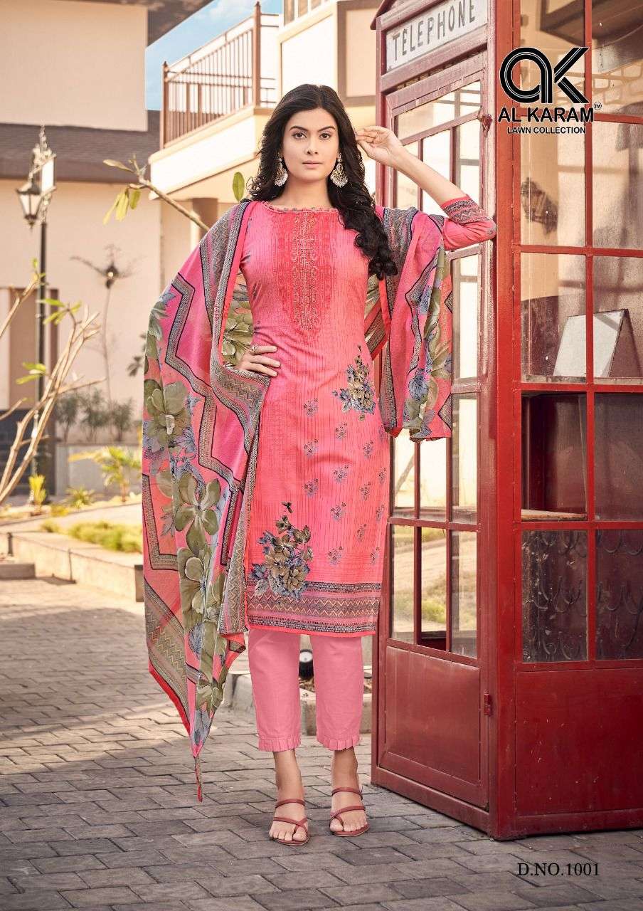 AL KARAM JASMINE - VOL- 01 Pure Soft Cotton Digital Print Dress Material On Wholesale