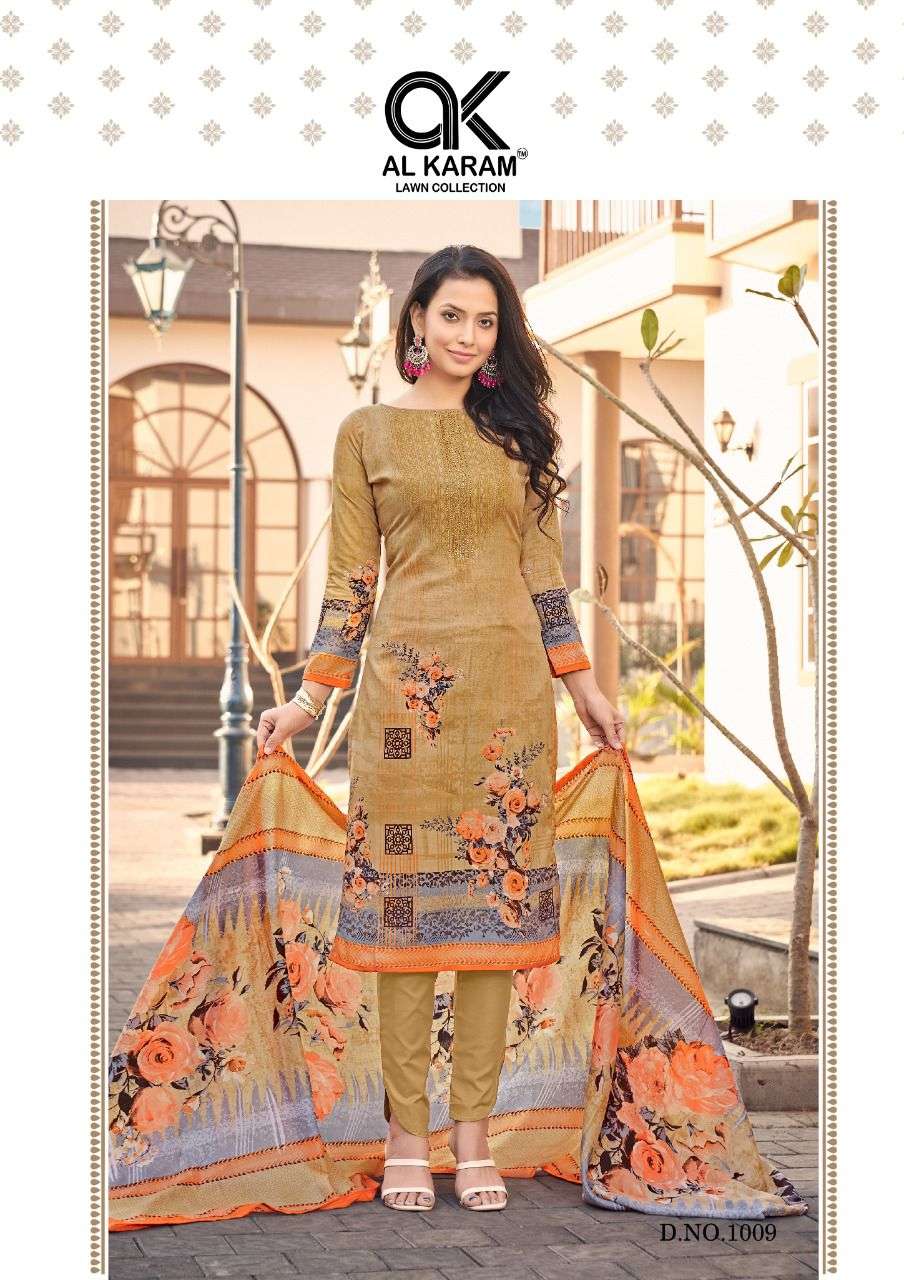 AL KARAM JASMINE - VOL- 01 Pure Soft Cotton Digital Print Dress Material On Wholesale