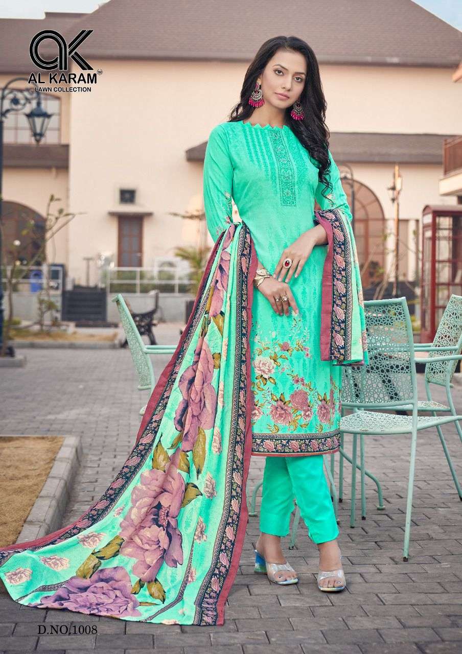 AL KARAM JASMINE - VOL- 01 Pure Soft Cotton Digital Print Dress Material On Wholesale