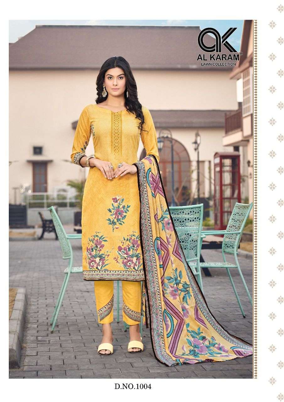 AL KARAM JASMINE - VOL- 01 Pure Soft Cotton Digital Print Dress Material On Wholesale
