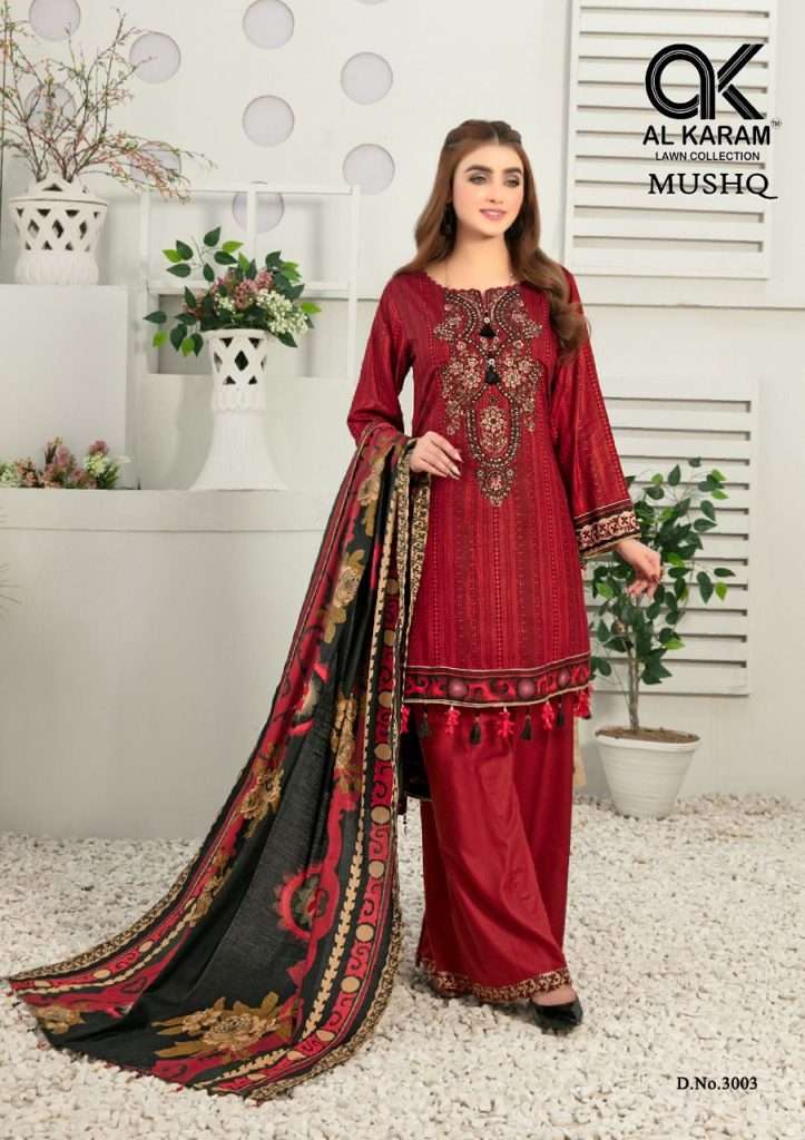 Al Karam Mushq Vol 3 Self Embroidery Pakistani Suit Collection On Wholesale