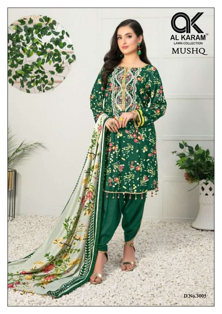 Al Karam Mushq Vol 3 Self Embroidery Pakistani Suit Collection On Wholesale