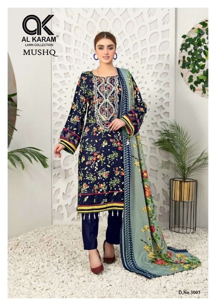 Al Karam Mushq Vol 3 Self Embroidery Pakistani Suit Collection On Wholesale