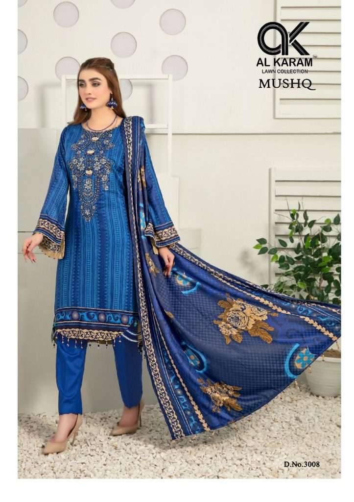 Al Karam Mushq Vol 3 Self Embroidery Pakistani Suit Collection On Wholesale