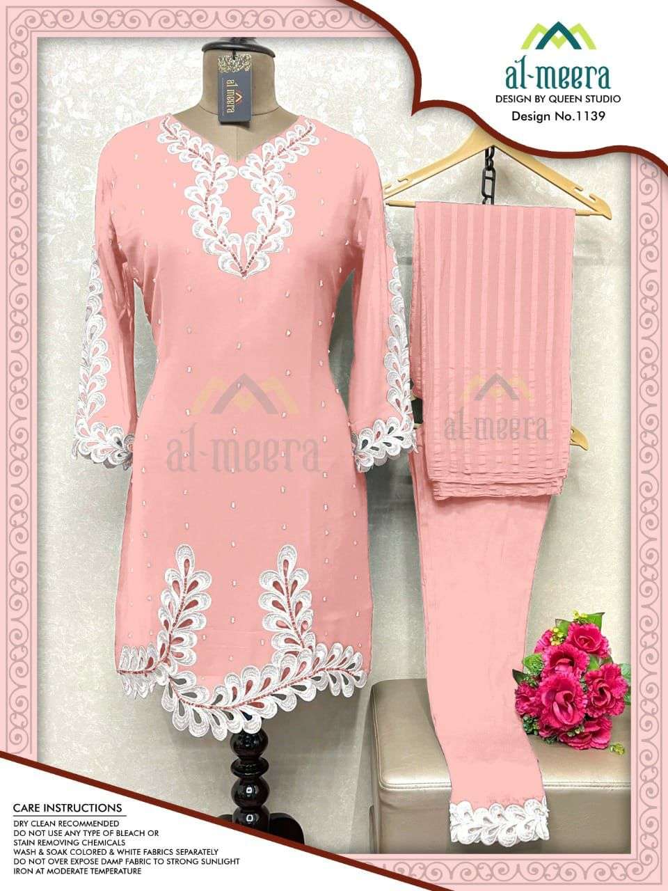 Al Meera D.No-1139 Soft Unique Embroidered Faux Georgette On Wholesale