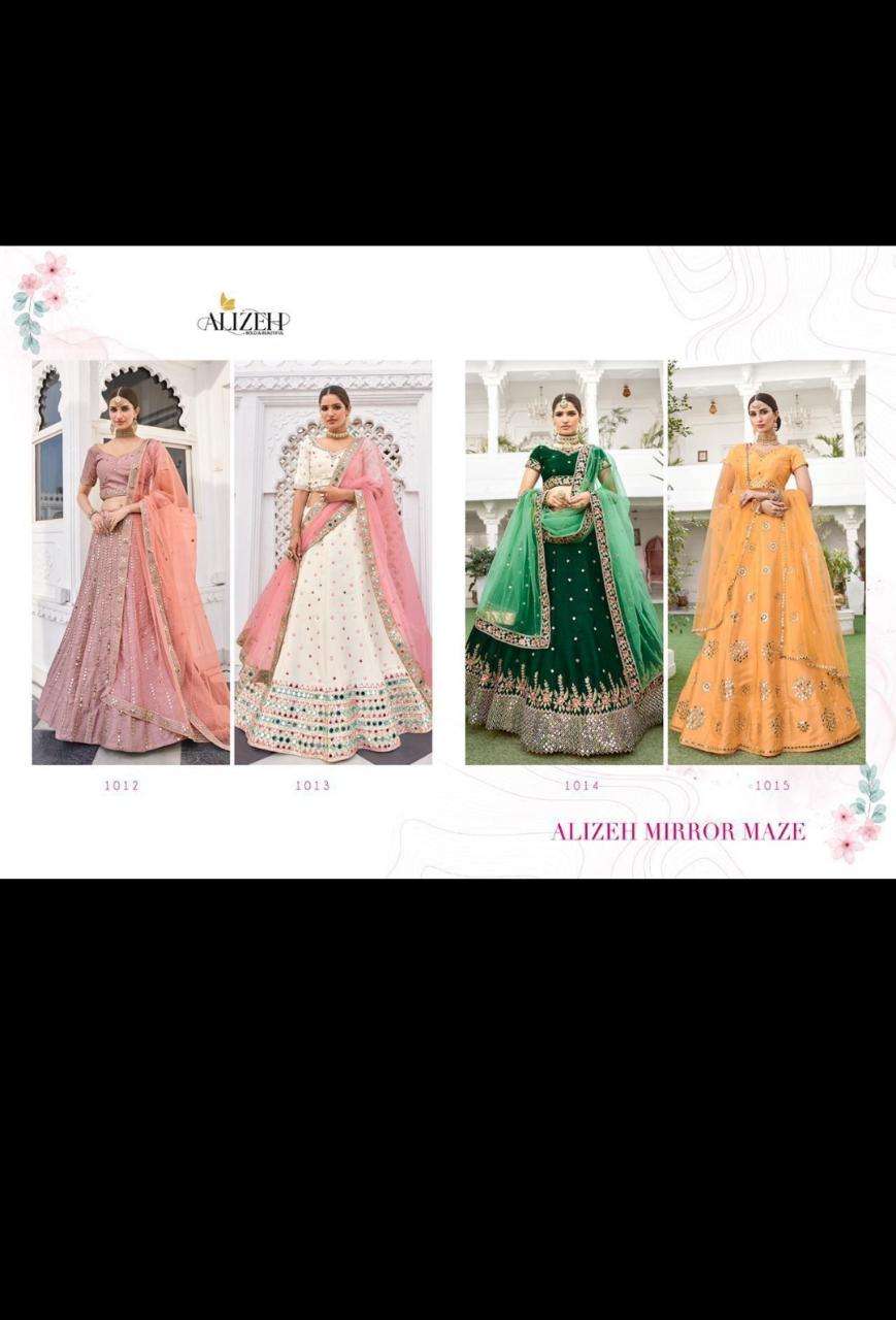 Alizeh Lehenga Mirror Maze 1012-1015 Series With Embroidered Designer Party Wear & Wedding Wear On Wholesale