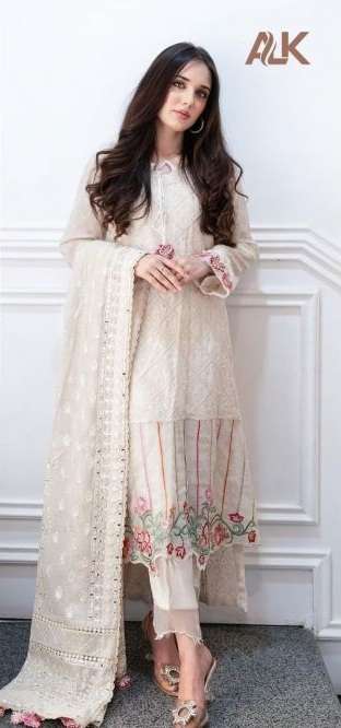 Alk Khushbu Misty Vol 6 Embroidered Pakistani Suit On Wholesale