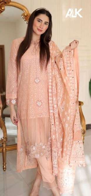 Alk Khushbu Misty Vol 6 Embroidered Pakistani Suit On Wholesale