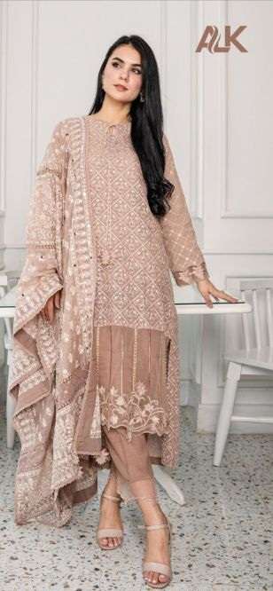 Alk Khushbu Misty Vol 6 Embroidered Pakistani Suit On Wholesale