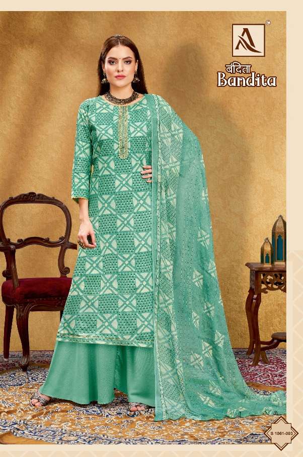 Alok Suit - Make Bandita on Pure Viscose Silk Print With Foil & Fancy Emboidery On Wholesale