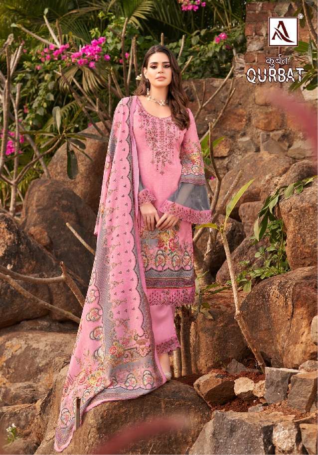 Alok Suit Qurbat 7 Zam Cotton Digital Pakistani Print With Fancy Embroidery On Wholesale