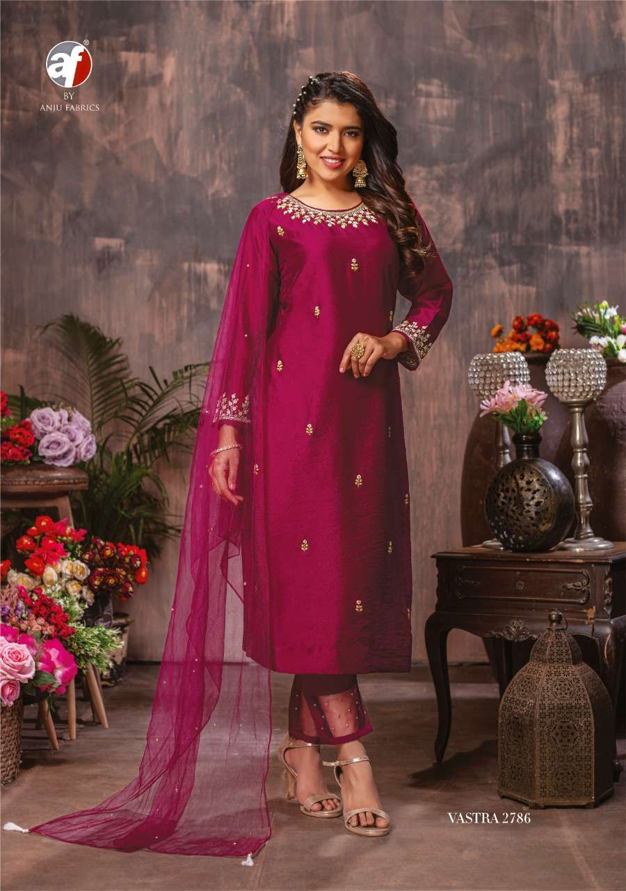 Anju Fab Vastra Vol-2 Wholesale Kurti Pant With Dupatta On Pure Viscose