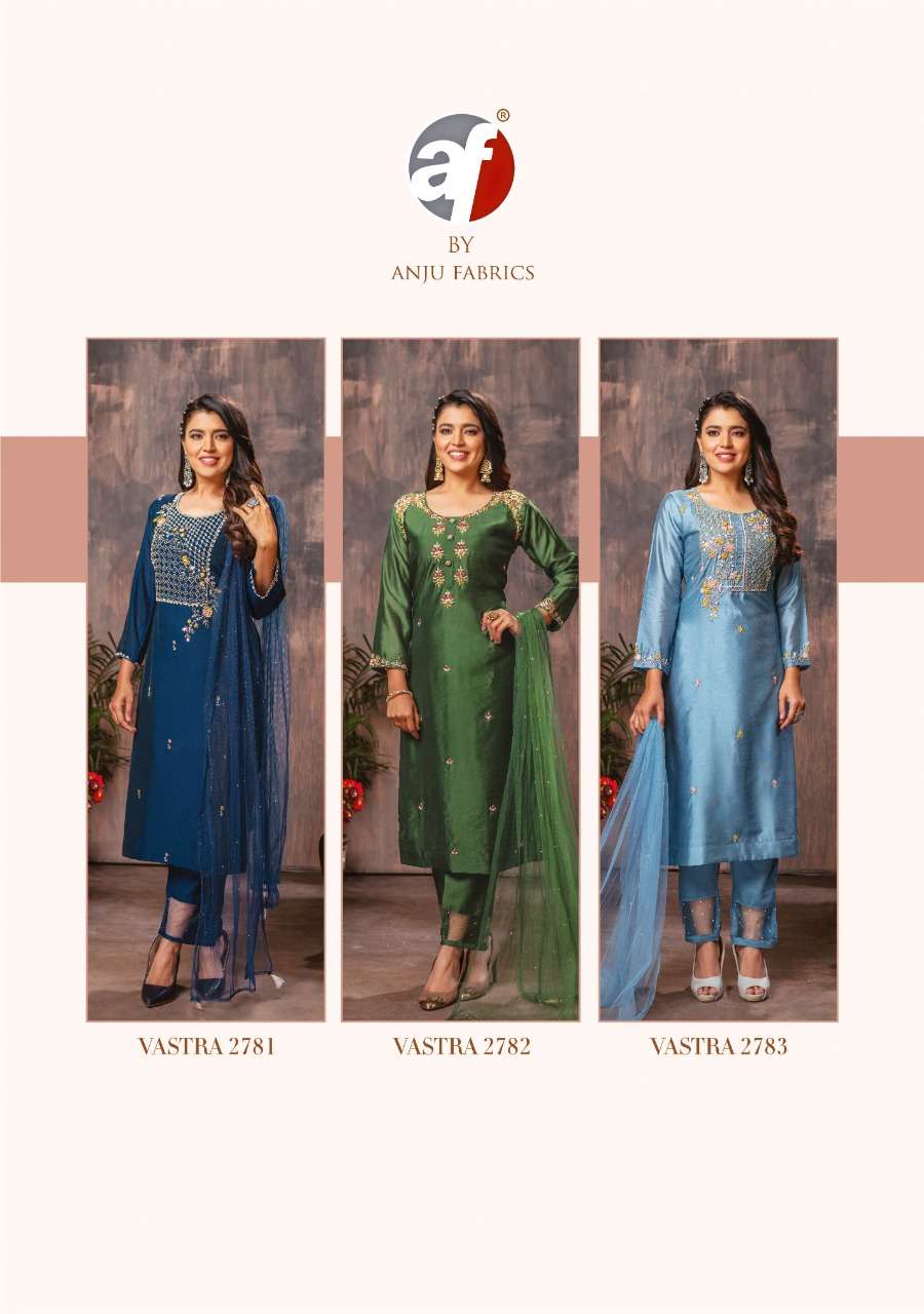 Anju Fab Vastra Vol-2 Wholesale Kurti Pant With Dupatta On Pure Viscose