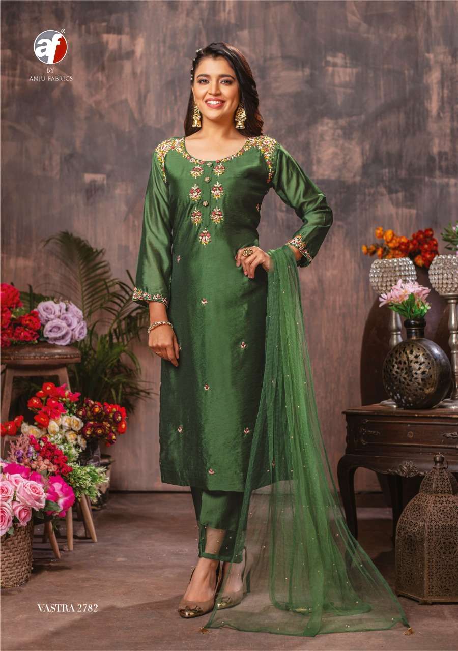 Anju Fab Vastra Vol-2 Wholesale Kurti Pant With Dupatta On Pure Viscose