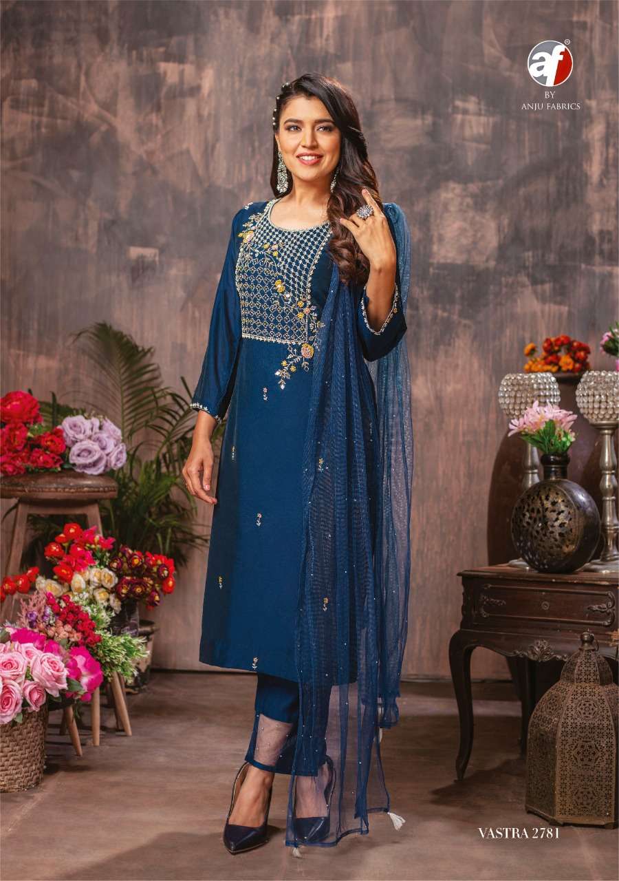 Anju Fab Vastra Vol-2 Wholesale Kurti Pant With Dupatta On Pure Viscose
