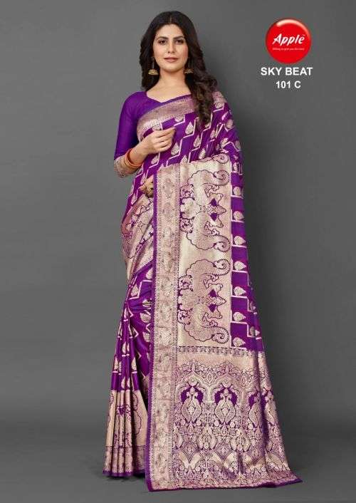 Apple Sky Beat 101 Festival Wear Silk Saree Collection On Wholesale