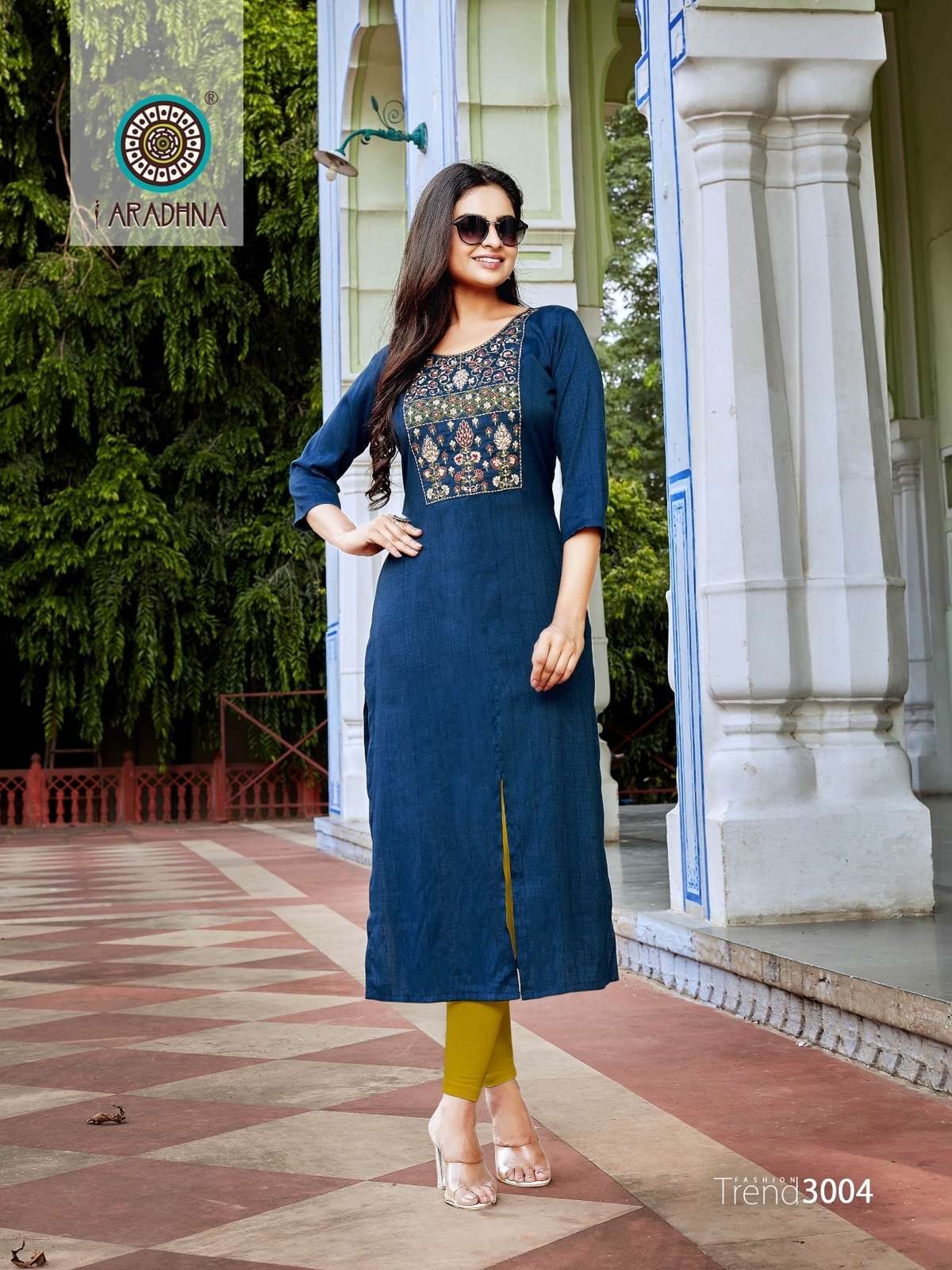 Aradhna Fashion Trend Vol 3 Rayon Dobby With Embroidery Work Only Kurti On Wholesale
