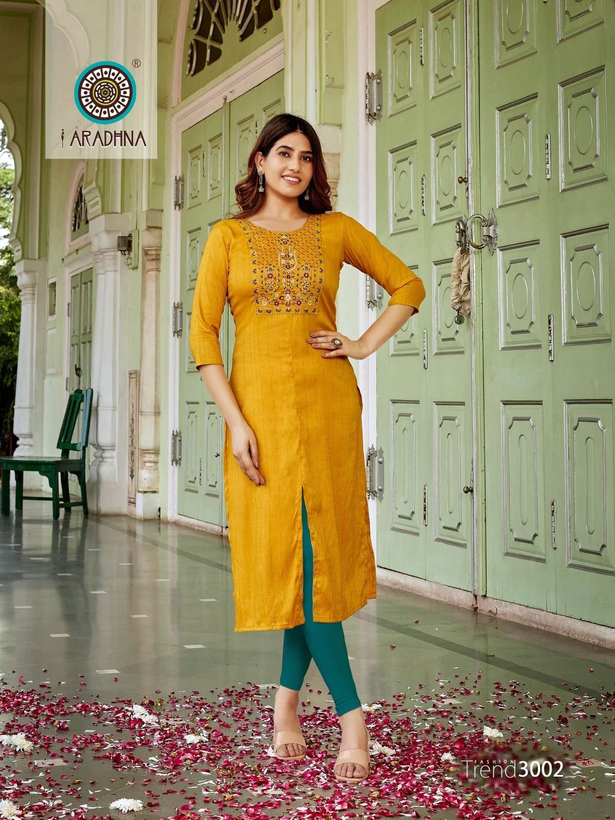 Aradhna Fashion Trend Vol 3 Rayon Dobby With Embroidery Work Only Kurti On Wholesale