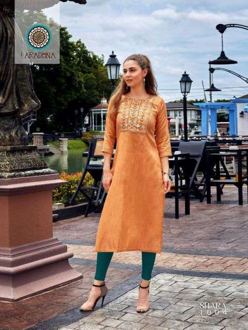 Aradhna Sitara Vol 1 Fancy Embroidey Cotton Kurti On Wholesale