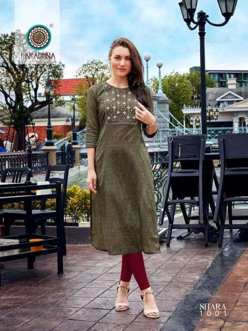 Aradhna Sitara Vol 1 Fancy Embroidey Cotton Kurti On Wholesale