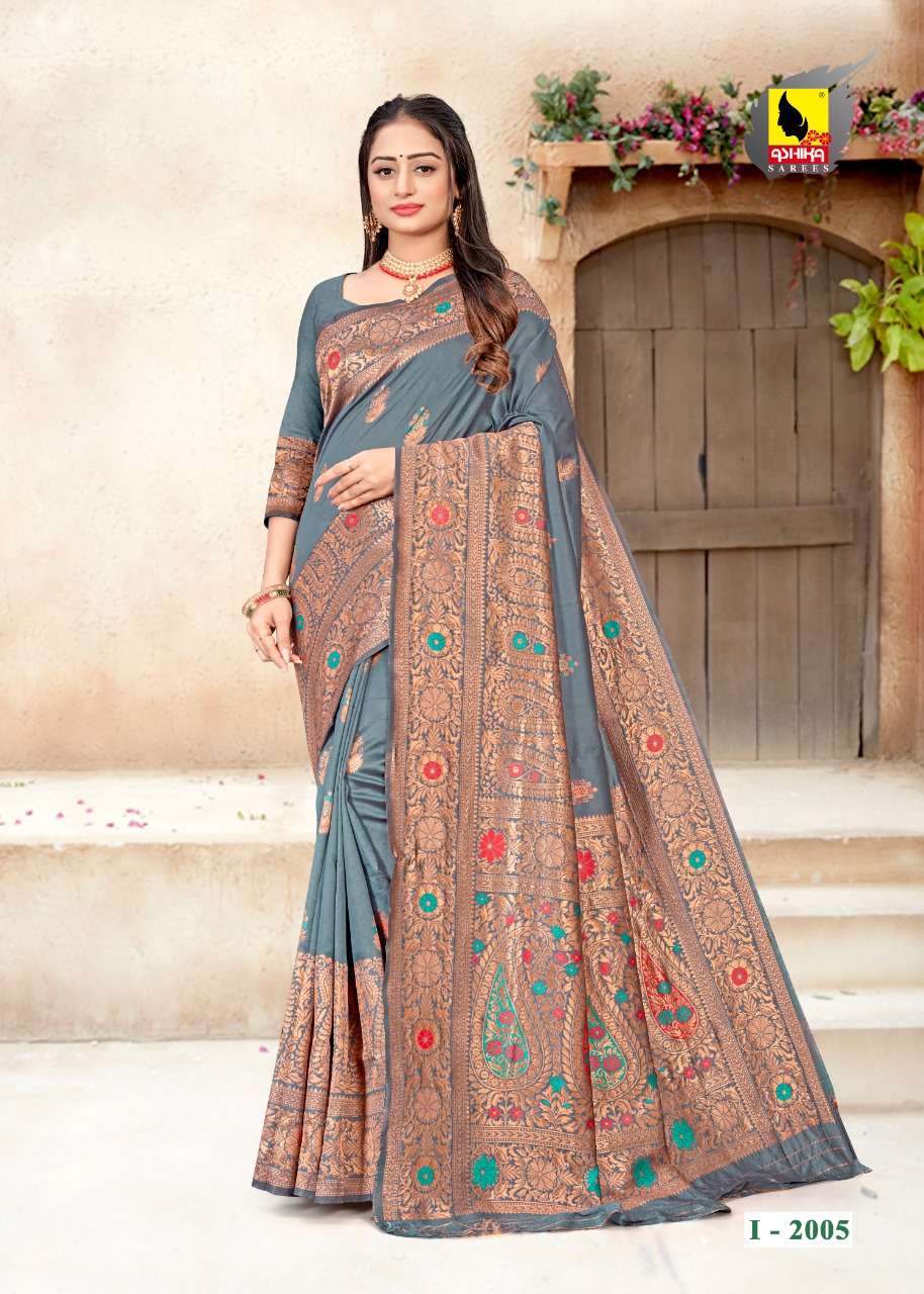 Ashika Insatagram vol 2 Silk Saree With Zari And Meenakari Work With Rich Pallu On Wholesale