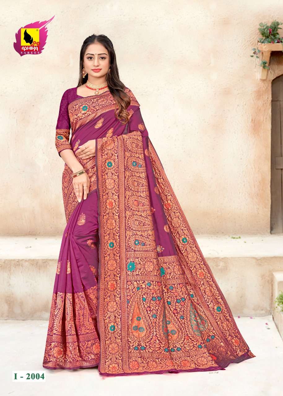 Ashika Insatagram vol 2 Silk Saree With Zari And Meenakari Work With Rich Pallu On Wholesale