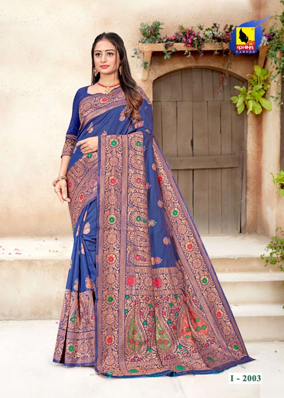 Ashika Insatagram vol 2 Silk Saree With Zari And Meenakari Work With Rich Pallu On Wholesale