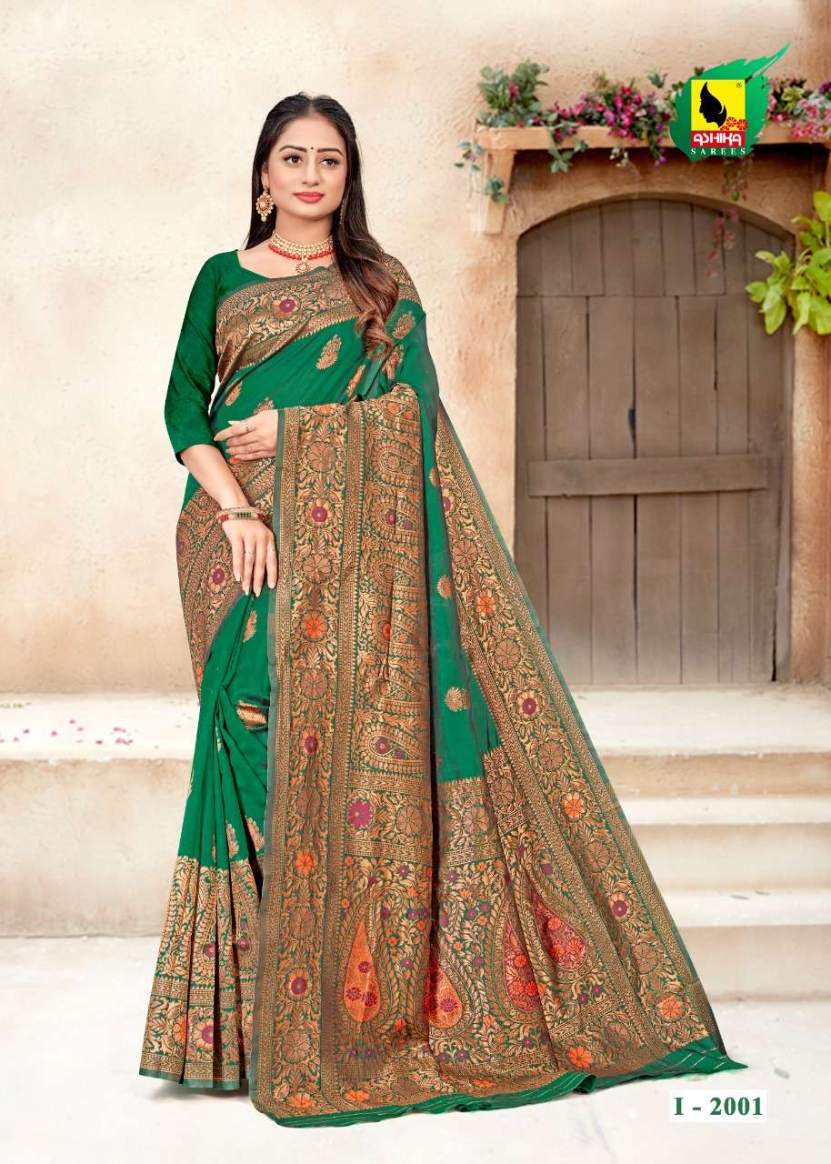 Ashika Insatagram vol 2 Silk Saree With Zari And Meenakari Work With Rich Pallu On Wholesale