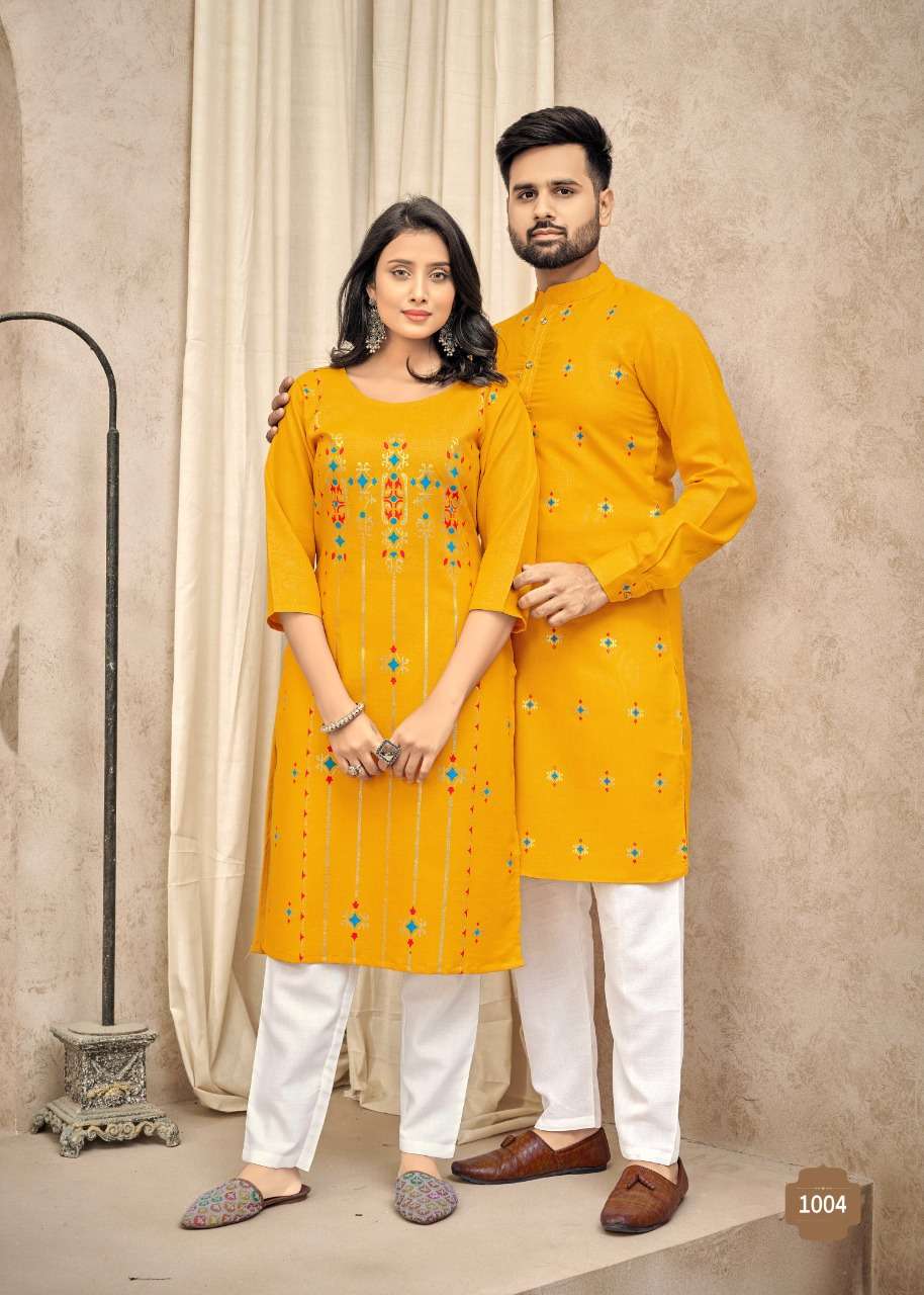 Banwery Fashion Vol 4 Present couple combo of Kurta with Payjama and Kurti with Pants On Wholesale