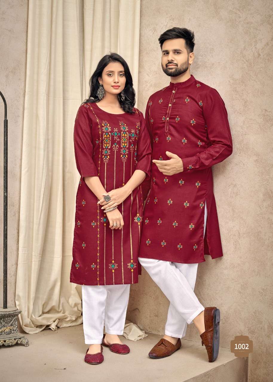 Banwery Fashion Vol 4 Present couple combo of Kurta with Payjama and Kurti with Pants On Wholesale