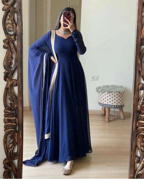 Bt 50 Super Designer Georgette Readymade Gown Collection On Wholesale