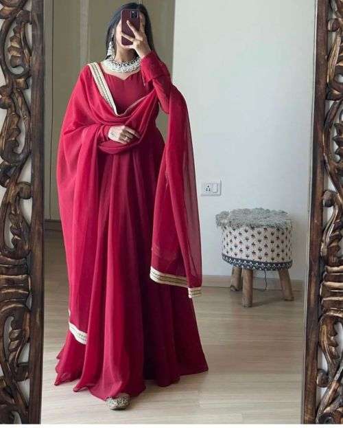 Bt 50 Super Designer Georgette Readymade Gown Collection On Wholesale