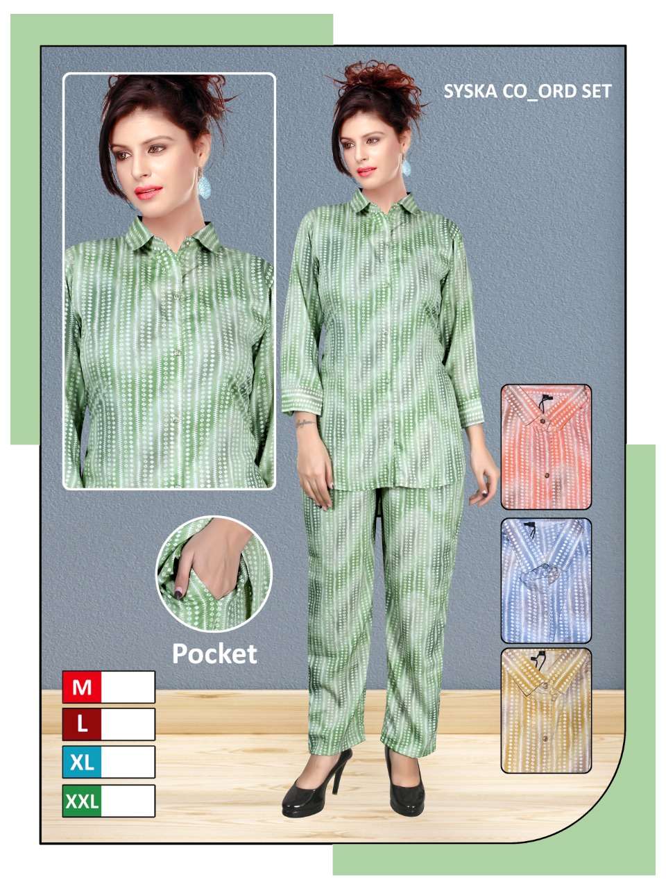 Co ord set for 4 colors top and bottom 
